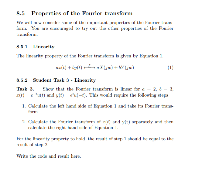 Solved 8.5 Properties Of The Fourier Transform We Will Now | Chegg.com