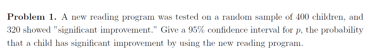 Solved Problem 1. A new reading program was tested on a | Chegg.com