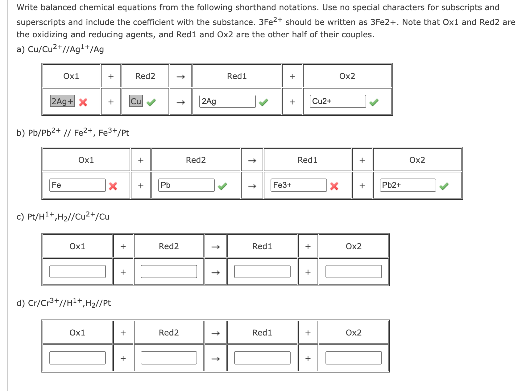 Solved Write balanced chemical equations from the following | Chegg.com