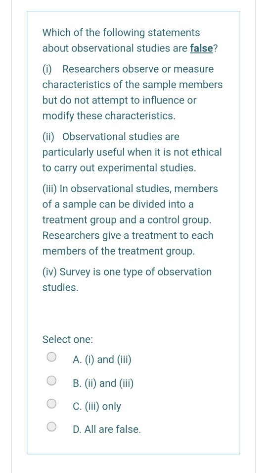 secondary research methods include observational studies true or false