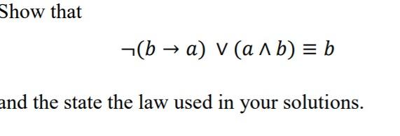 Solved Show that -(b − a) v(a1b) = b and the state the law | Chegg.com