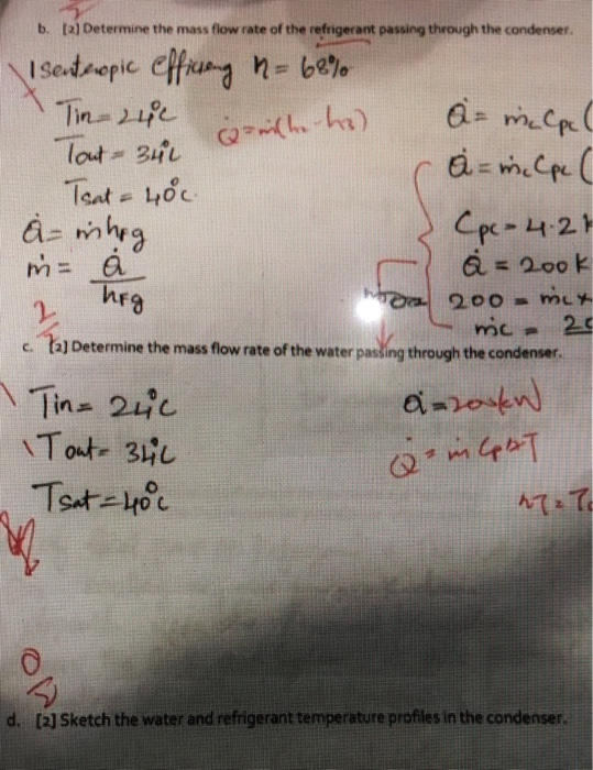 Solved [a] Determine the mass flow rate of the refrigerant | Chegg.com