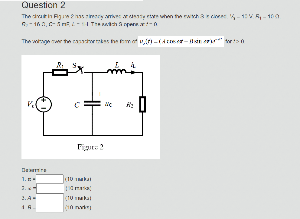 Solved The circuit in Figure 2 has already arrived at steady | Chegg.com