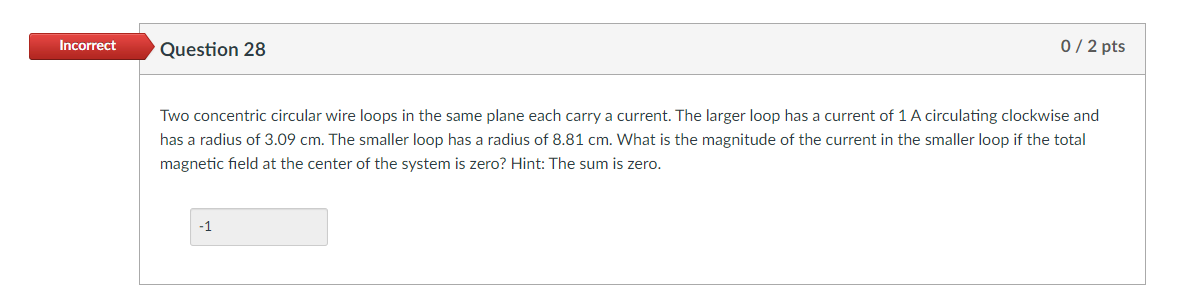 Solved Question 28Two concentric circular wire loops in the | Chegg.com