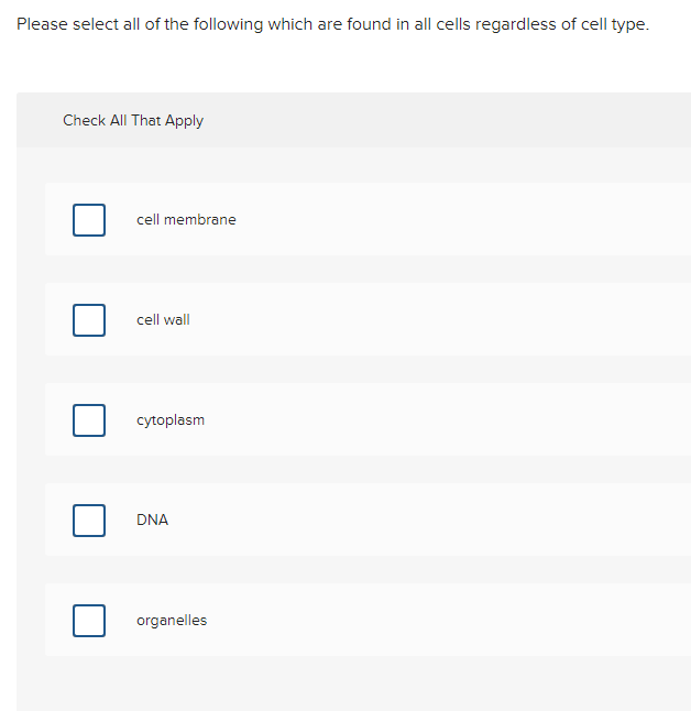 which of the following is not found in all cell