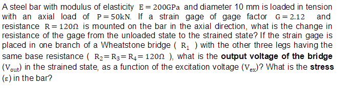 Solved A steel bar with modulus of elasticity E = 200GPa and | Chegg.com