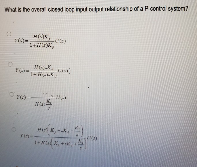 Solved What is the overall closed loop input output Chegg