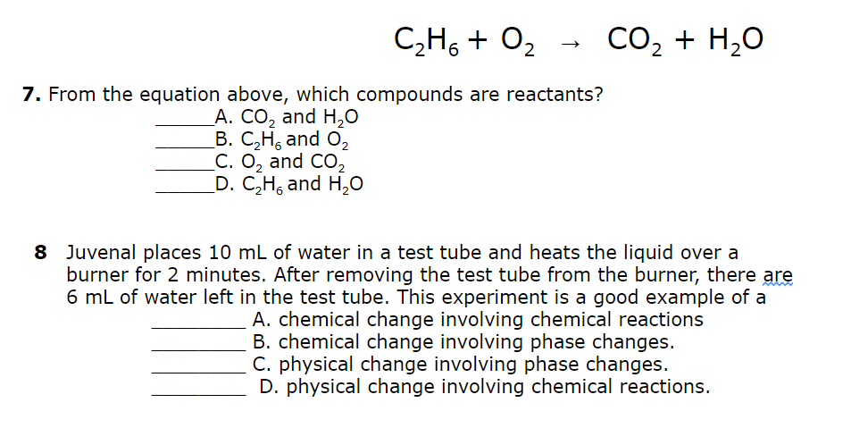 at the end of a chemical reaction what is the total mass