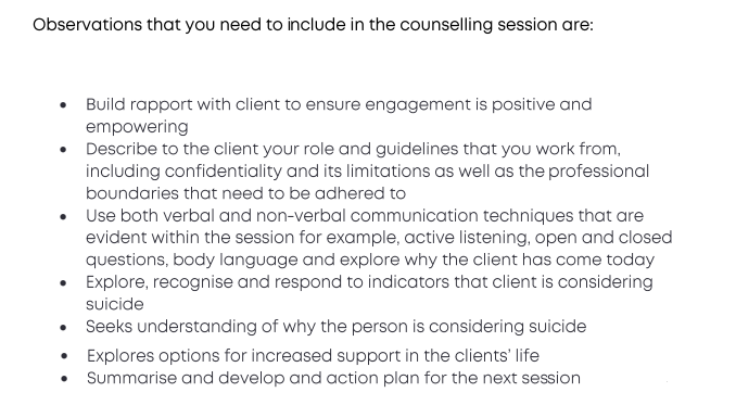 Solved You as a trainee counsellor at Upside of Counselling