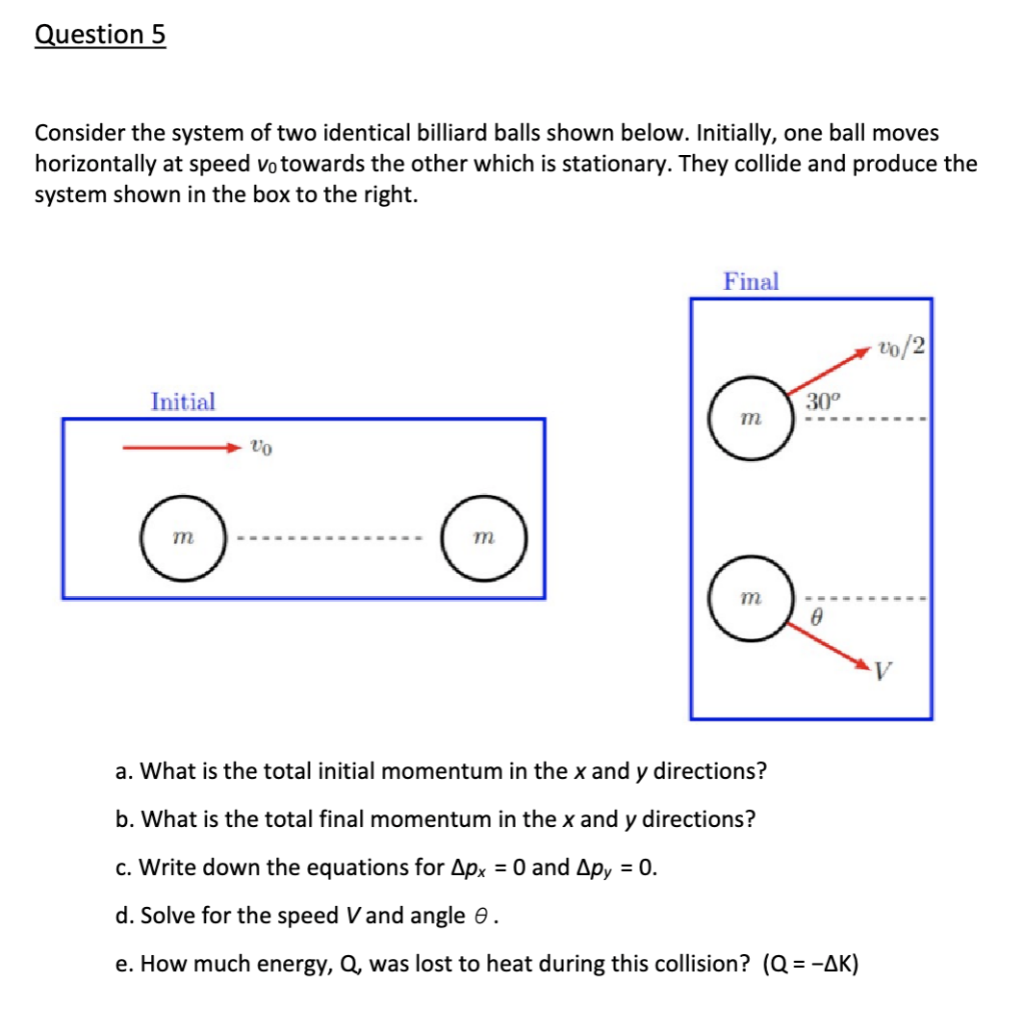 Solved Consider the system of two identical billiard balls