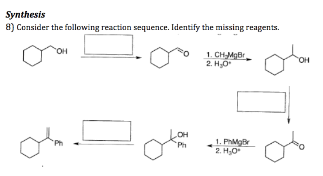 Solved Synthesis 8) Consider the following reaction | Chegg.com