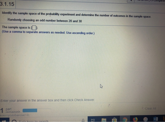 Solved 3.1.15 Identify the sample space of the probability | Chegg.com
