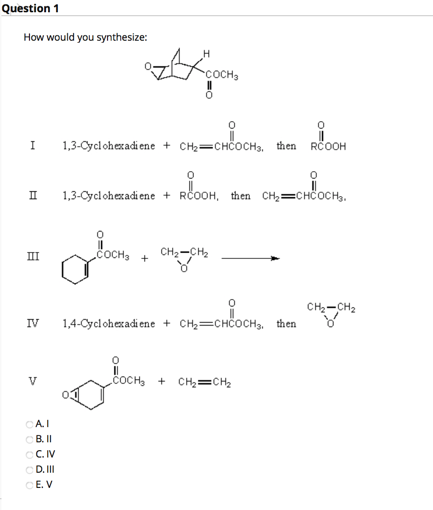 Solved Question 1 How would you synthesize: -Урен, COCH3 II | Chegg.com