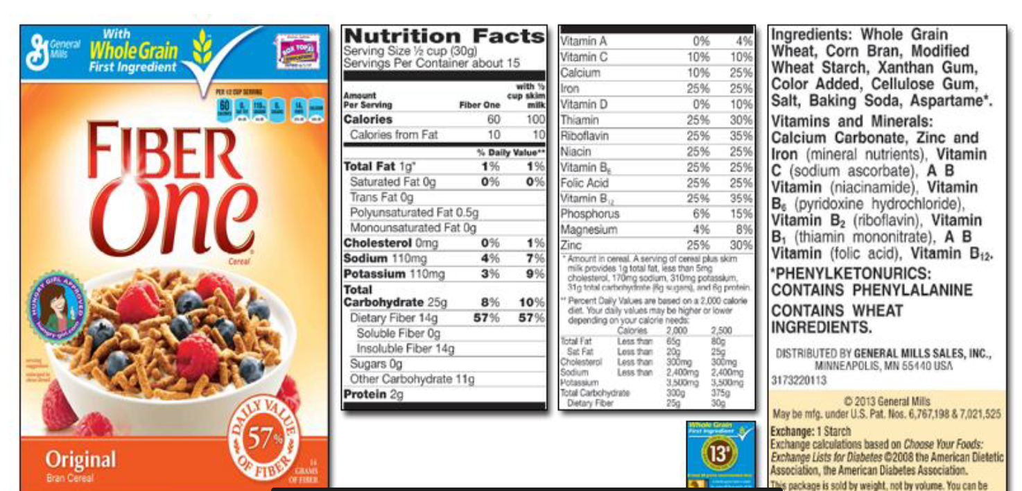 fiber one cereal nutrition facts