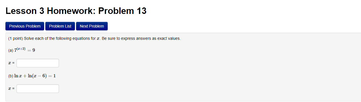 Solved Lesson 3 Homework: Problem 13 Previous Problem | Chegg.com