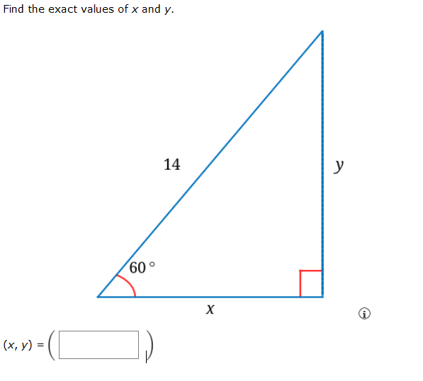 Solved Find the exact values of x and y. | Chegg.com