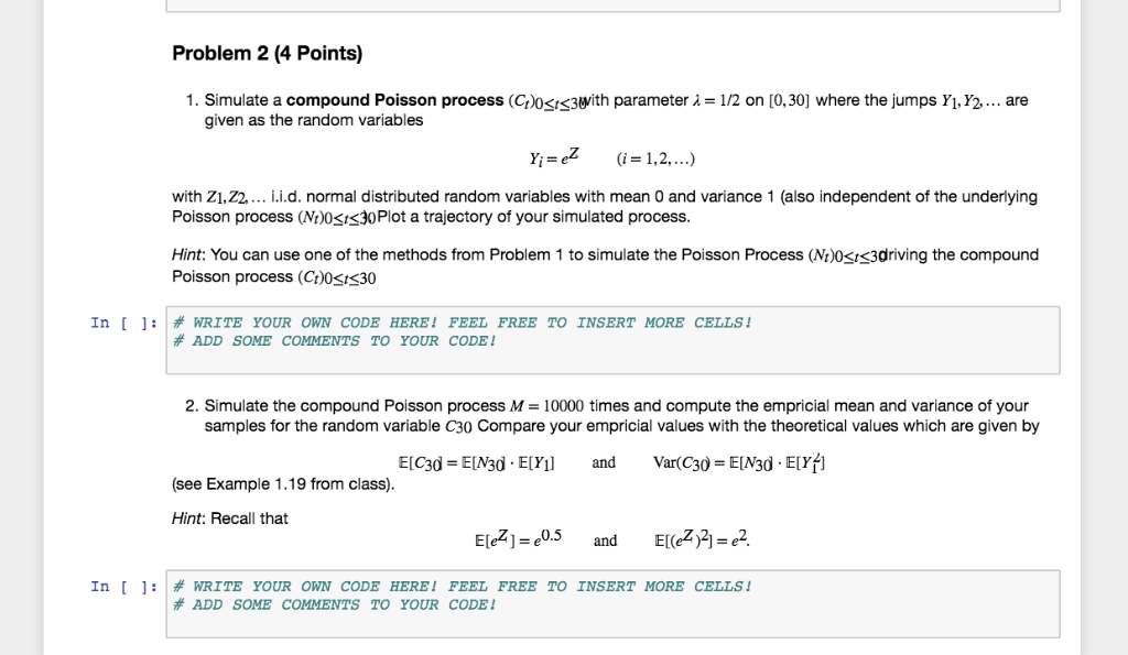 Problem 2 (4 Points) 1. Simulate a compound Poisson