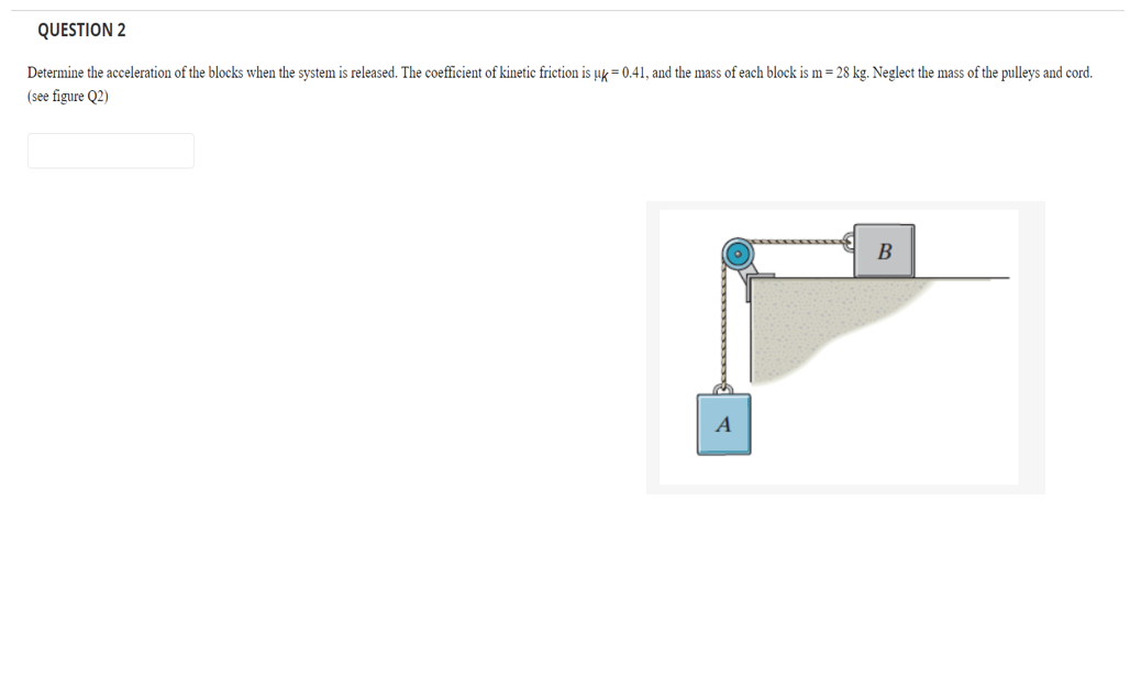 Solved Determine the acceleration of the blocks when the | Chegg.com