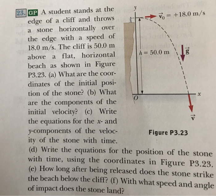 Solved A student stands at the edge of a cliff and throws a