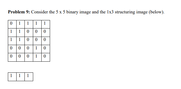 Problem 9: Consider the 5 x 5 binary image and the | Chegg.com