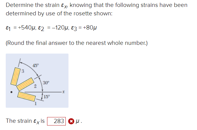 Solved Determine the strain εX, knowing that the following | Chegg.com