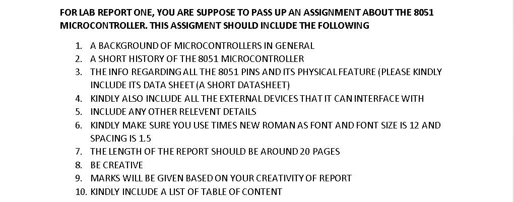 Solved FOR LAB REPORT ONE, YOU ARE SUPPOSE TO PASS UP AN | Chegg.com