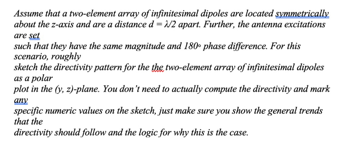 Solved Assume that a two-element array of infinitesimal | Chegg.com