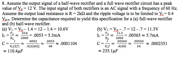 Solved 8. Assume the output signal of a half-wave rectifier | Chegg.com