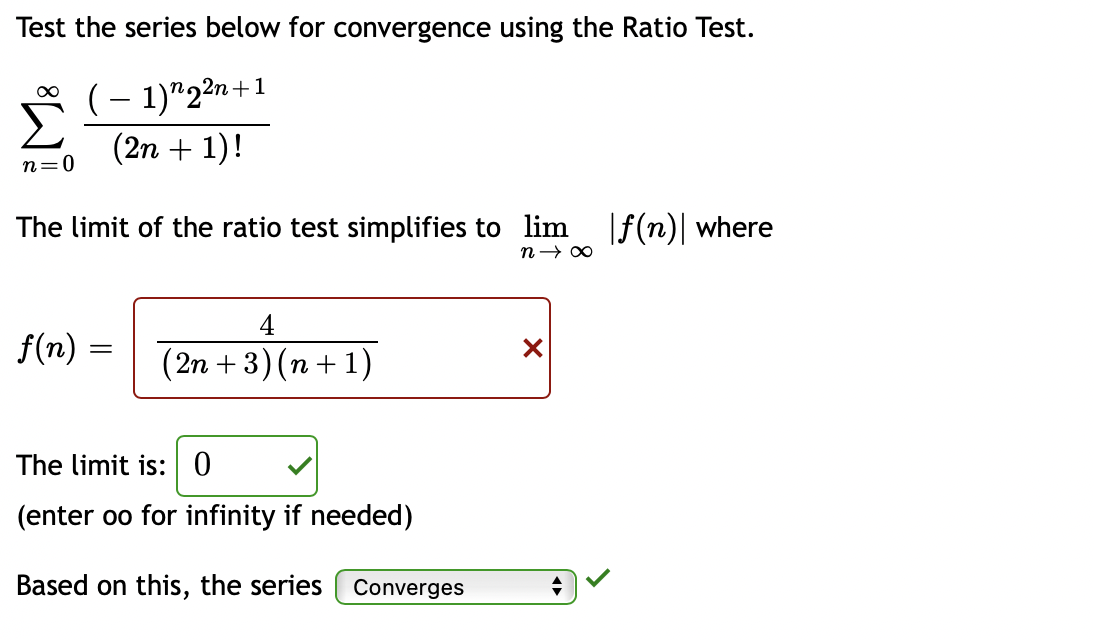 Solved Test the series below for convergence using the Ratio | Chegg.com