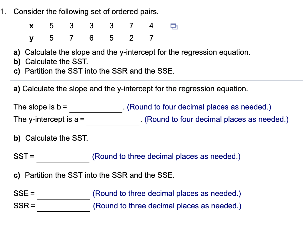 Solved 1 Consider The Following Set Of Ordered Pairs X