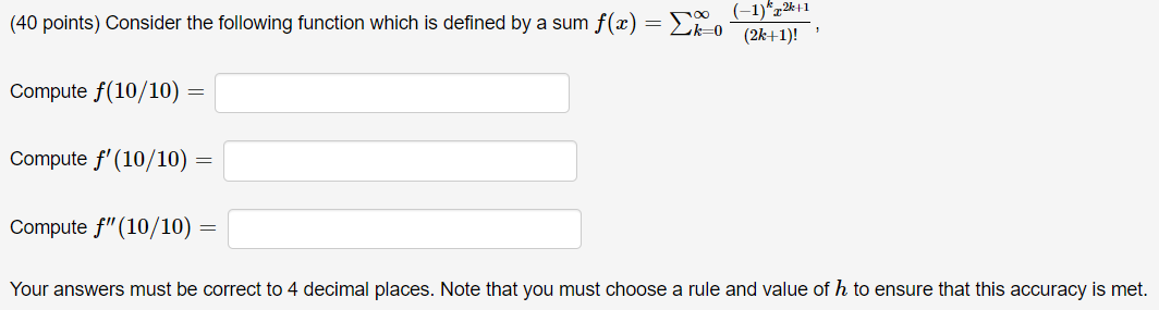 Solved (40 points) Consider the following function which is | Chegg.com