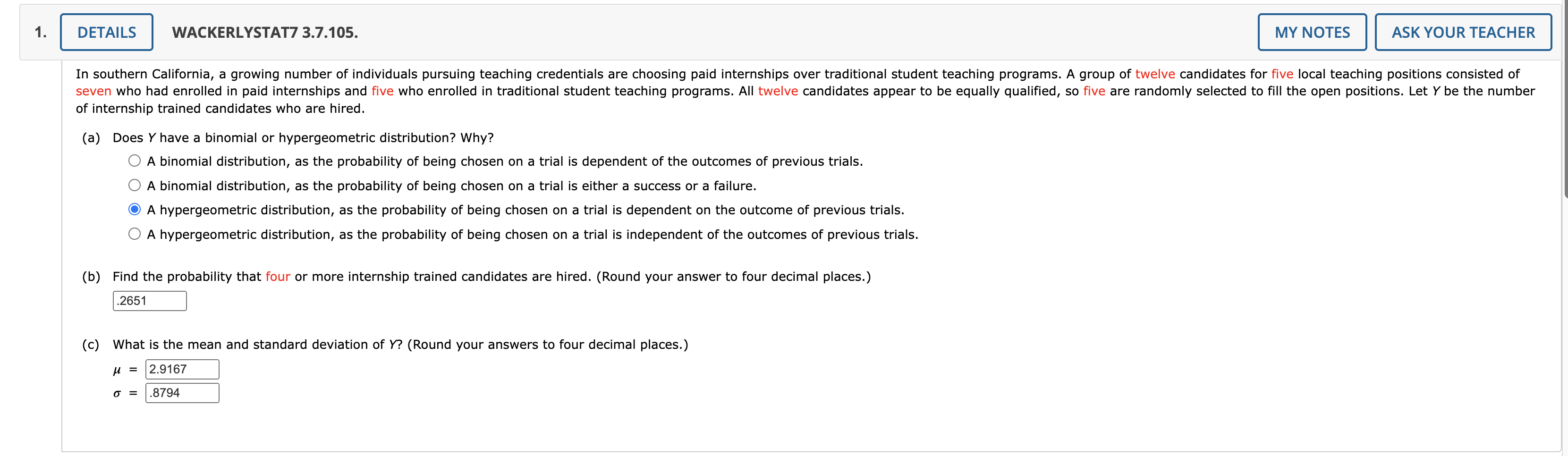 Solved of internship trained candidates who are hired. (a) | Chegg.com