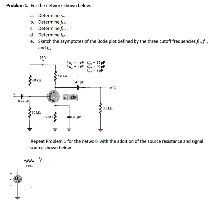 Solved Problem 1. For The Network Shown Below: A. Determine | Chegg.com