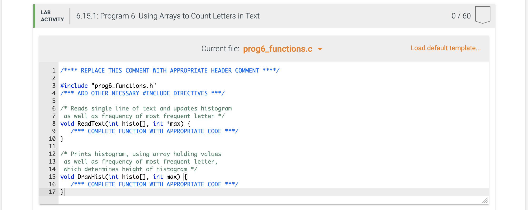 Solved 6 15 Program 6 Using Arrays To Count Letters In