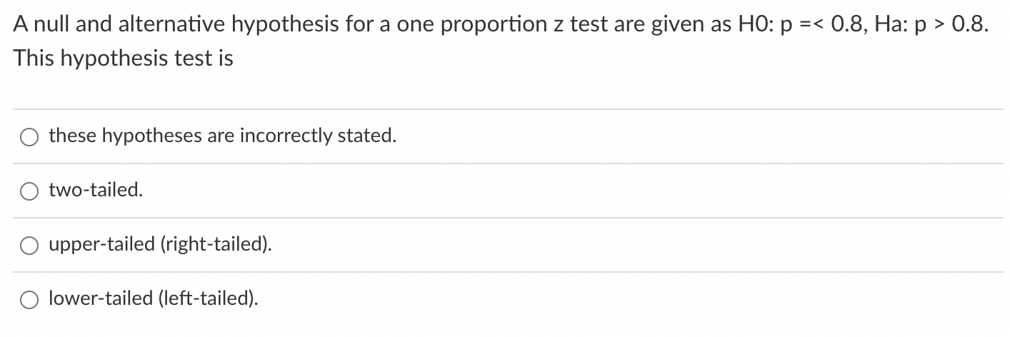 z test null and alternative hypothesis