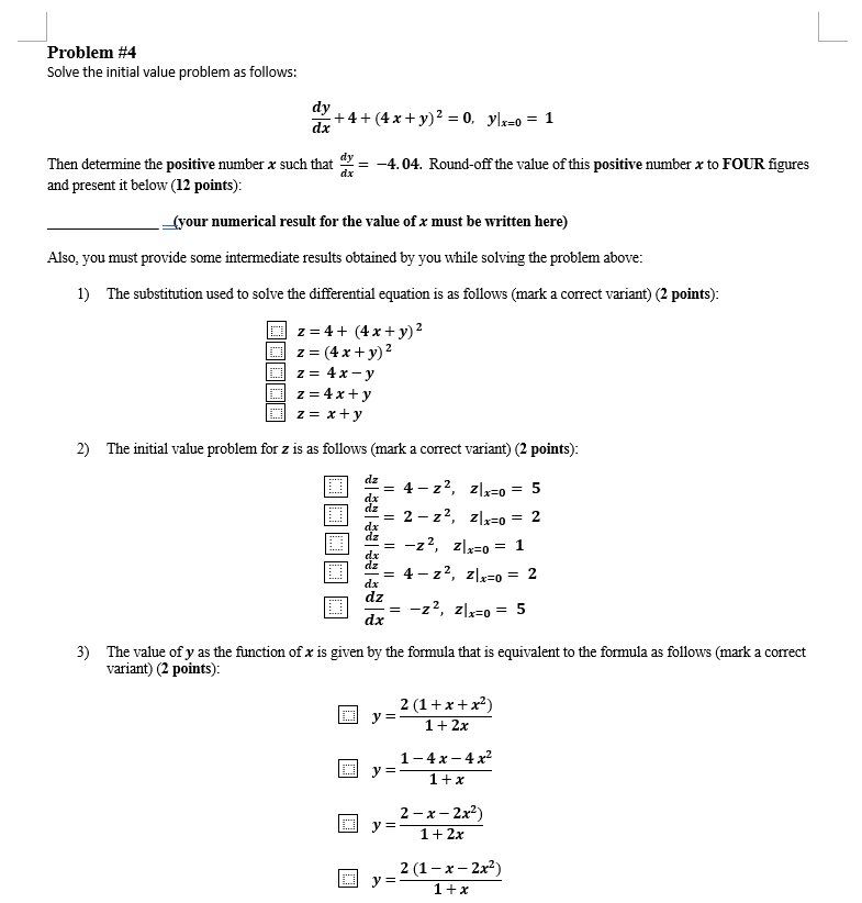 Solved Problem #4 Solve The Initial Value Problem As 