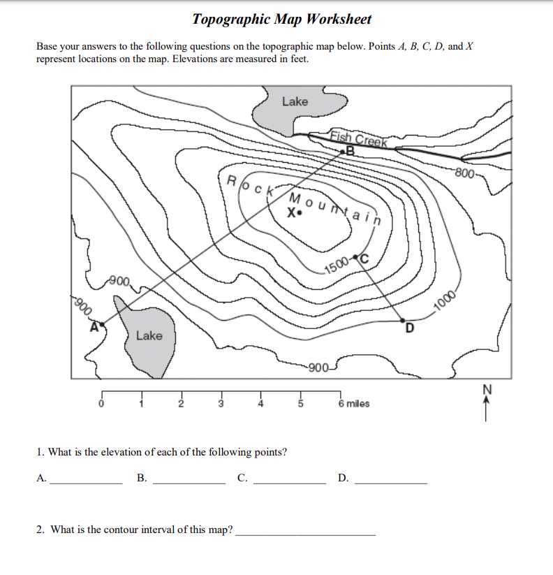 Solved Topographic Map Worksheet Base your answers to the | Chegg.com
