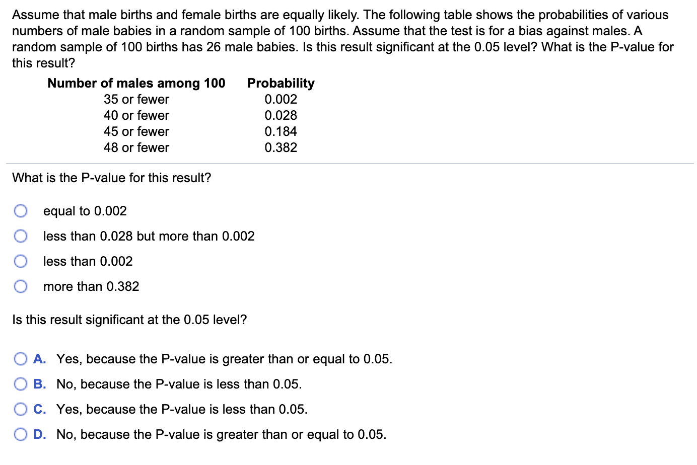 Assume That Male And Female Births Are Equally Likely
