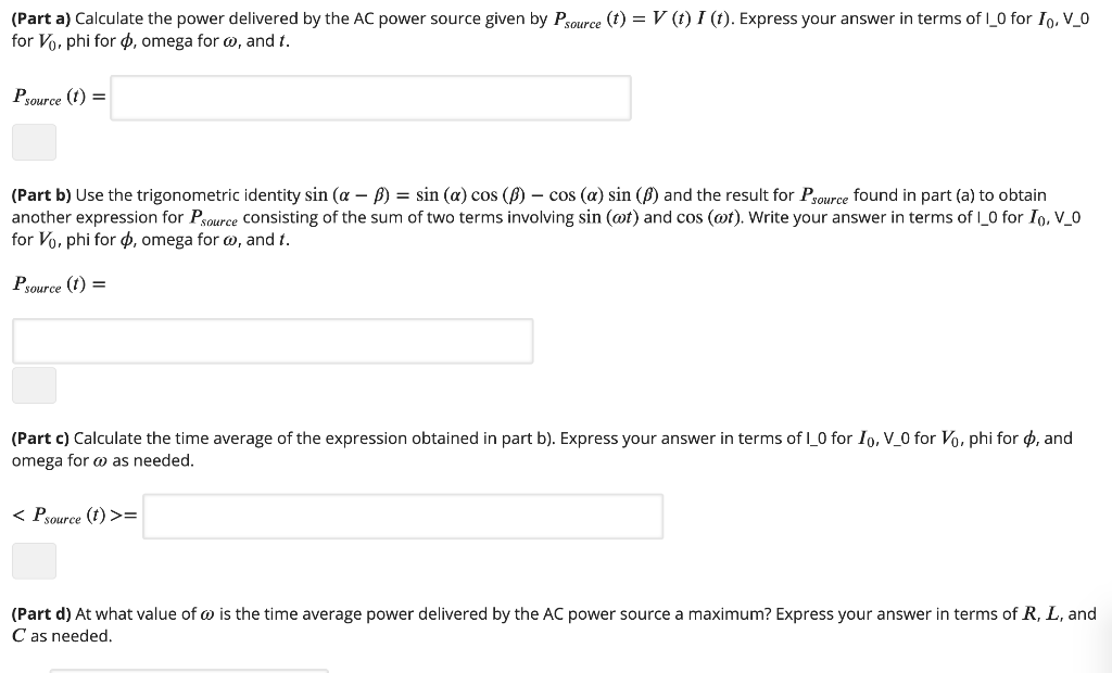 Solved Power In The Driven Rlc Circuit O Points Possible Chegg Com