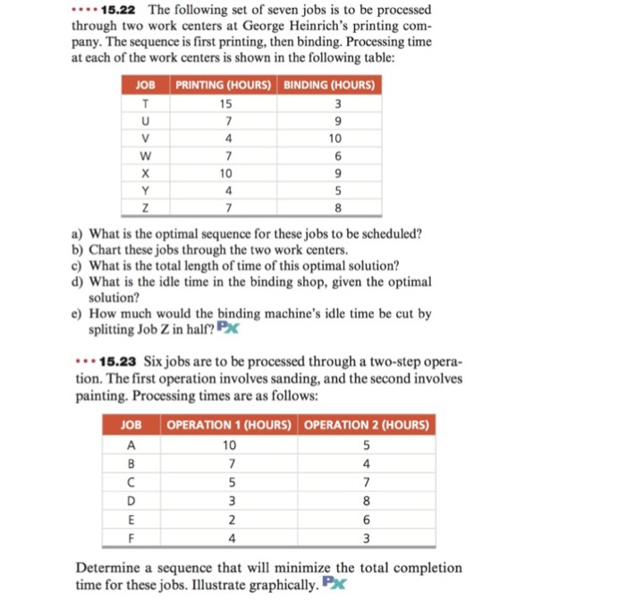 the assignment of jobs to work or processing centers