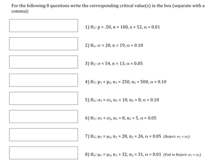 Solved For the following 8 questions write the corresponding | Chegg.com