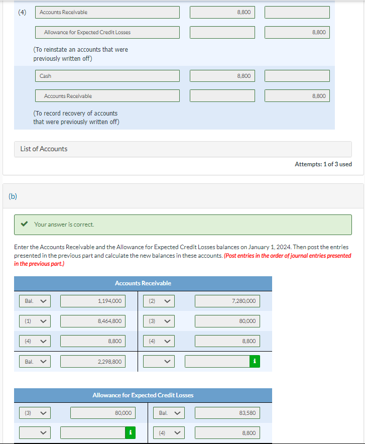Solved Prepare the journal entry to record the credit losses 