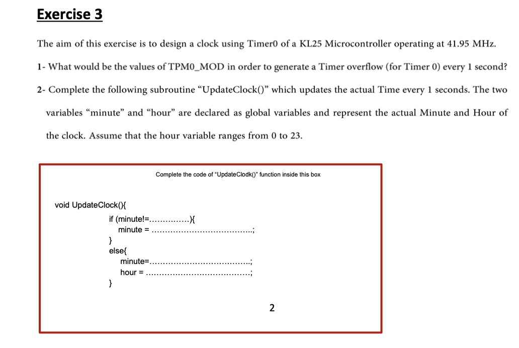 Exercise 3 The aim of this exercise is to design a | Chegg.com