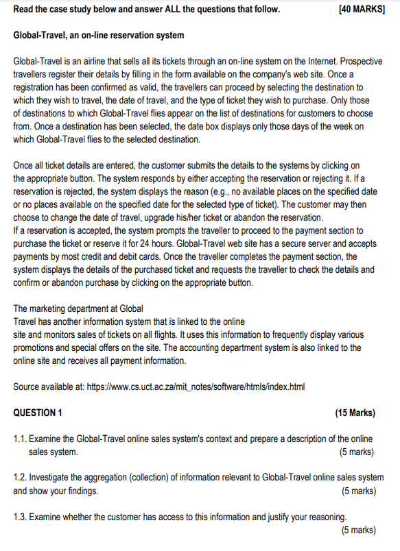 Solved Read The Case Study Below And Answer ALL The | Chegg.com