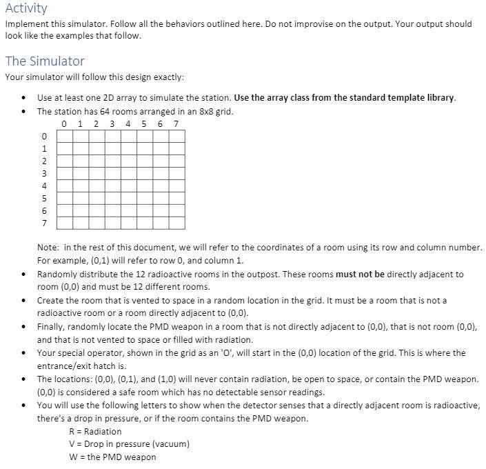 Solved Activity Implement this simulator. Follow all the | Chegg.com