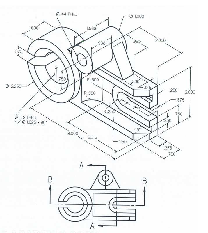 Solved Create A Solid Model From The Attached Dimensioned Chegg