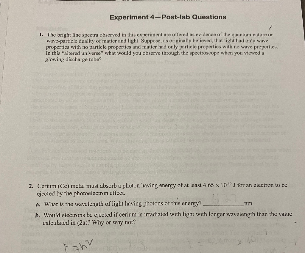 bright line spectrum experiment