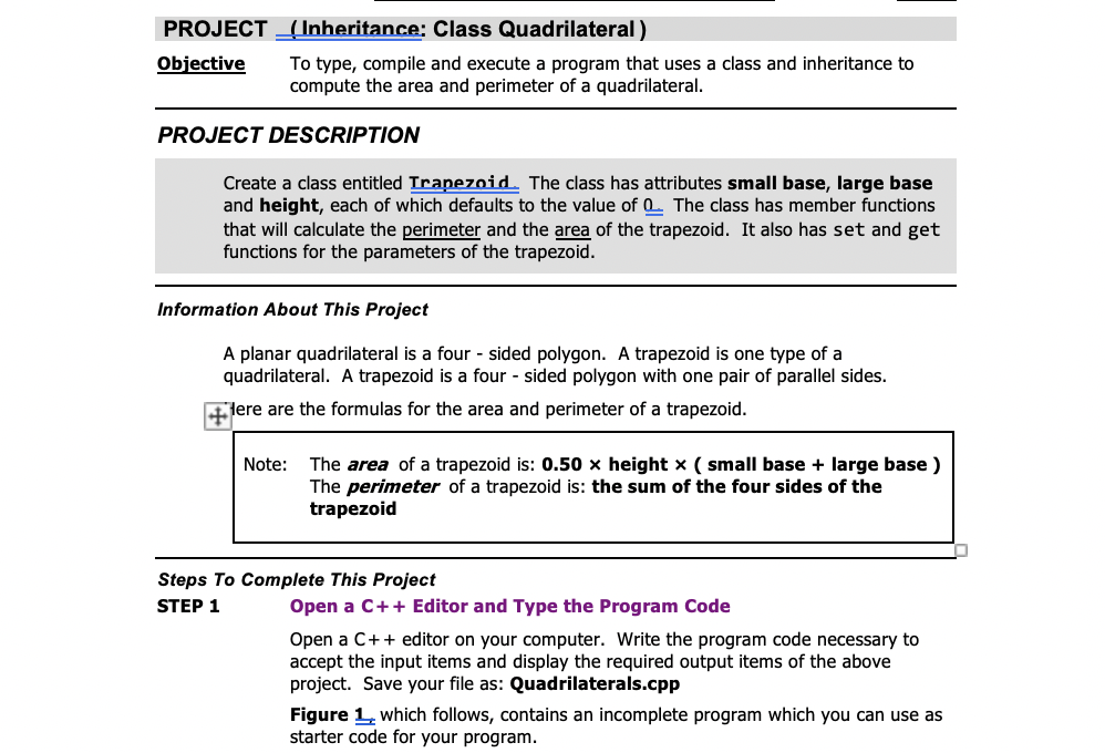 types of quadrilaterals project