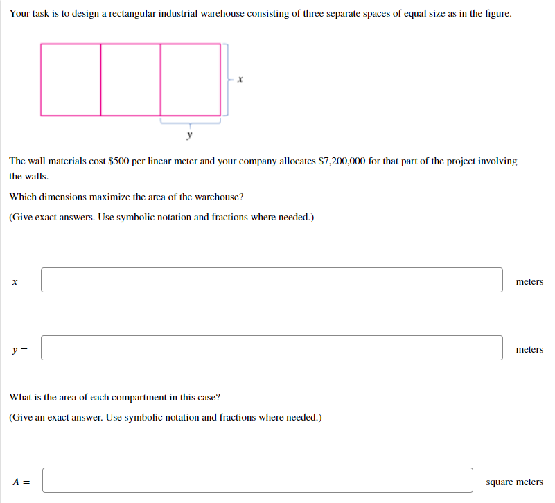Solved Your task is to design a rectangular industrial | Chegg.com