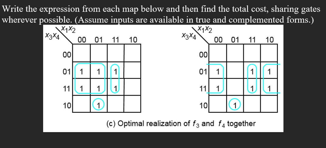 Solved Write the expression from each map below and then | Chegg.com